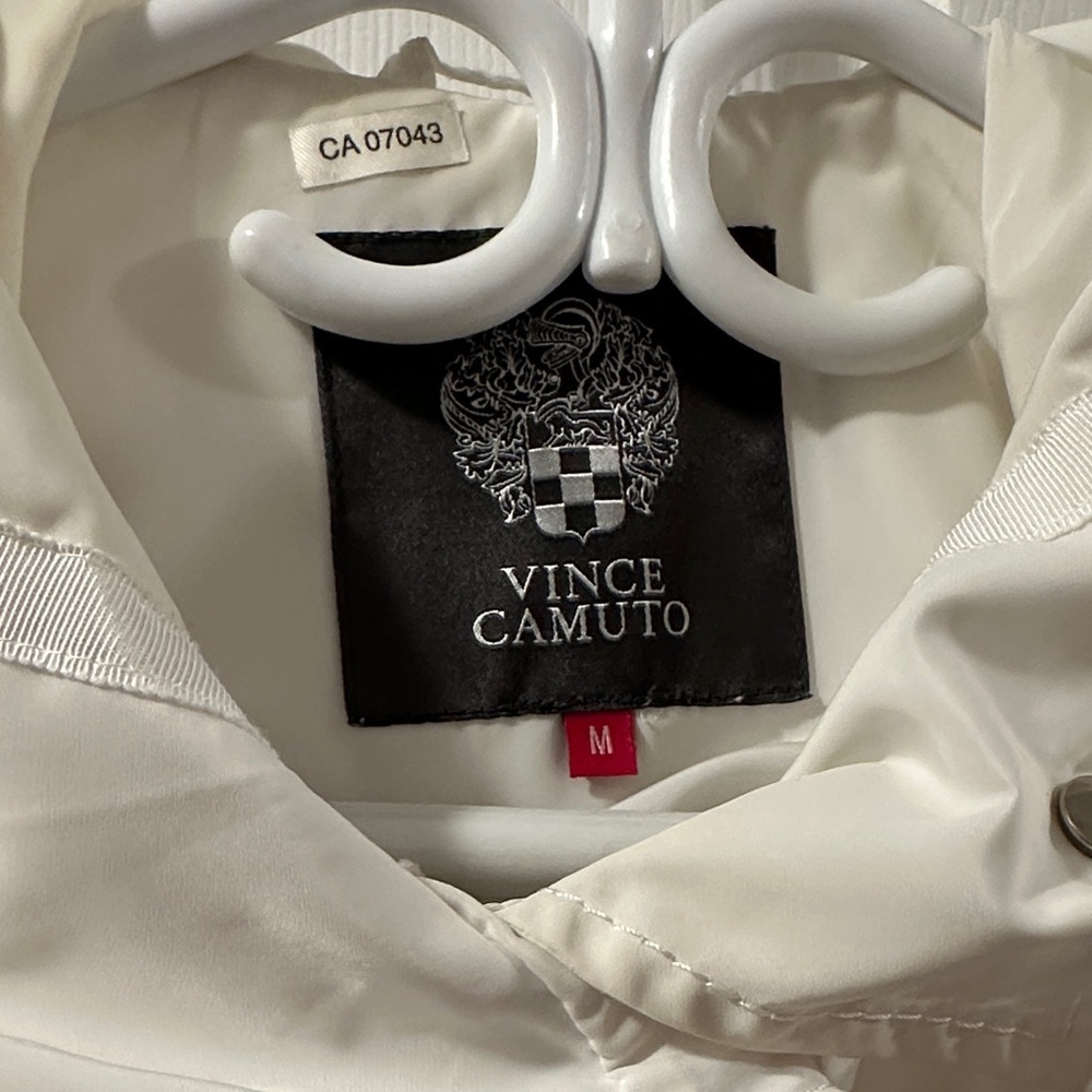 VINCE CAMUTO Cream/Off-White Hooded Utility Jacket Sz M Quality Feminine Classic - Picture 5 of 15